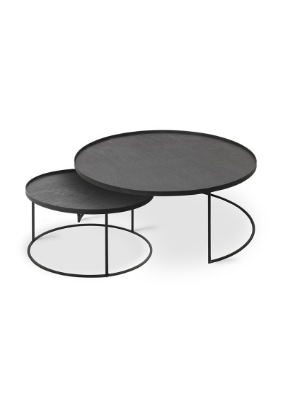 Ethnicraft set de mesas de café redondas