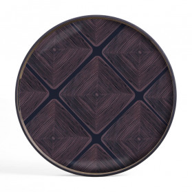 Ethnicraft bandeja de cristal Midnight Linear squares