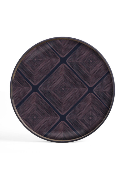 Ethnicraft bandeja de cristal Midnight Linear squares