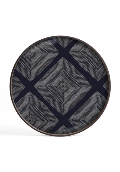 Ethnicraft bandeja de cristal Ink linear squares