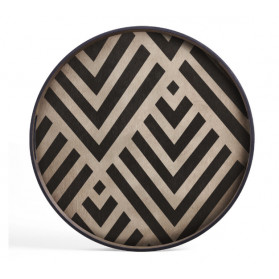 Ethnicraft Graphite Chevron wooden tray