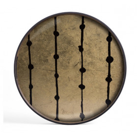 Ethnicraft bandeja de cristal Brown dots