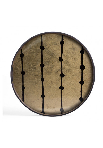 Ethnicraft bandeja de cristal Brown dots