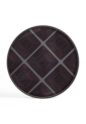 Ethnicraft bandeja de cristal Slate Linear squares