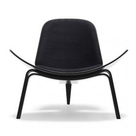 Carl Hansen Shell chair CH07, fresno lacado en negro